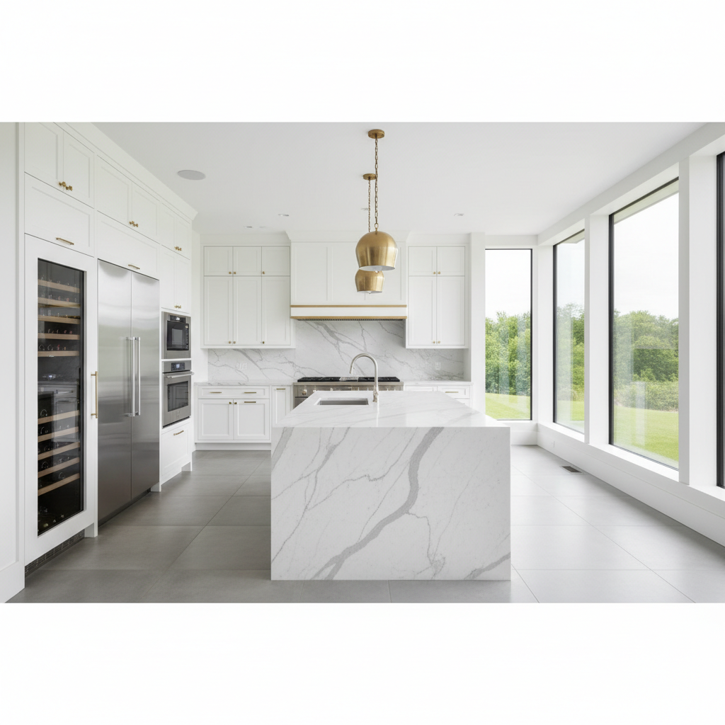 Luxury modern kitchen with premium appliances in Burlingame service area